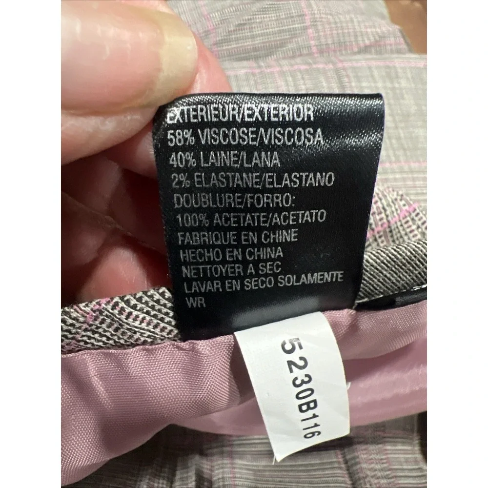 Plaid Pleated Plaid‎ Midi Skirt Size 10 Light Brown Pink A Line Wool Blend - Picture 7 of 12